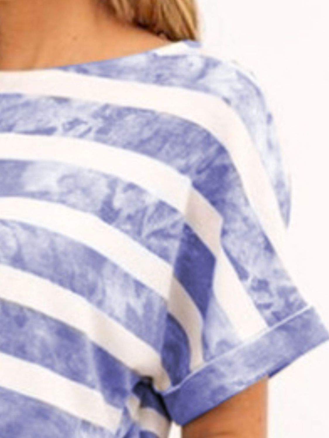 Blue Zone Planet | Striped Round Neck Top and Shorts Set-TOPS / DRESSES-[Adult]-[Female]-2022 Online Blue Zone Planet