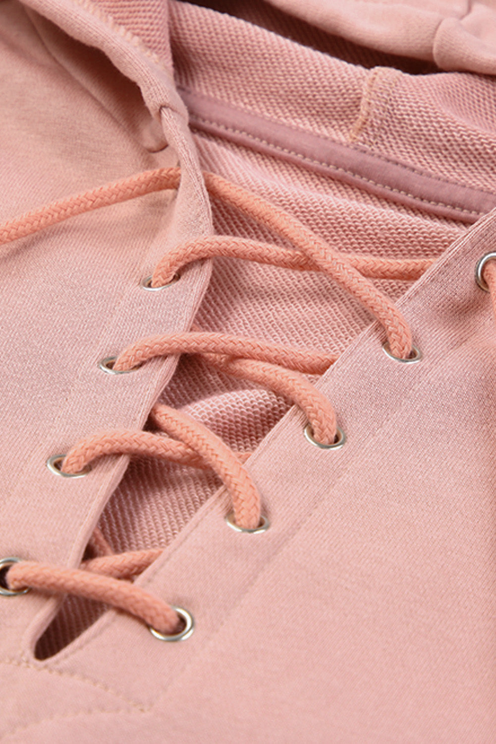 Lace Up Long Sleeve Hoodie-TOPS / DRESSES-[Adult]-[Female]-2022 Online Blue Zone Planet