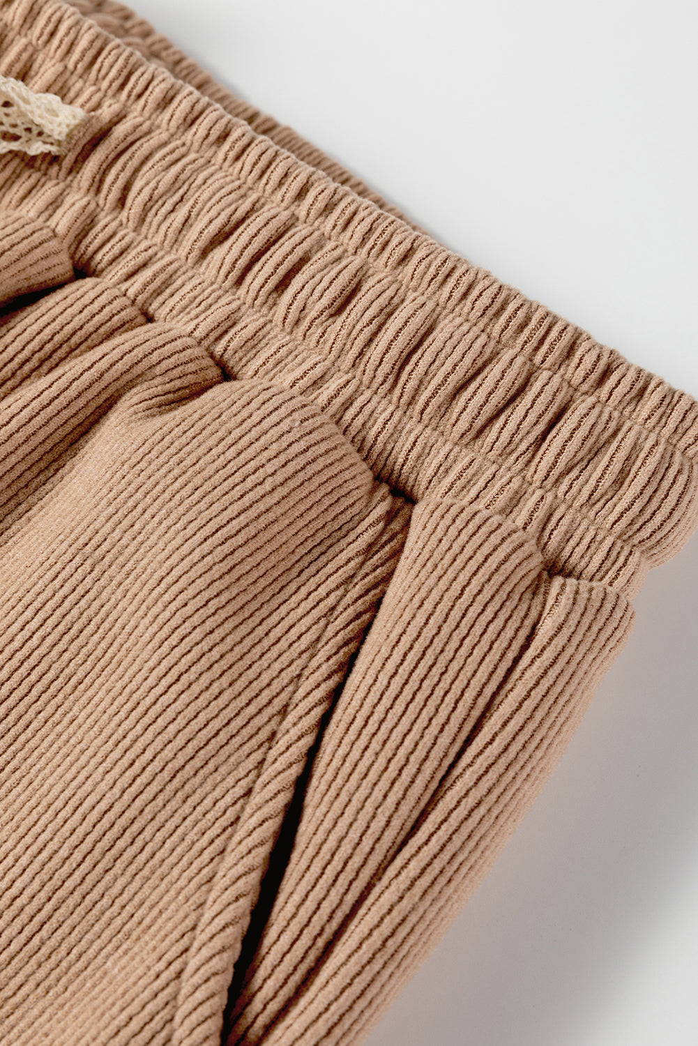 Casual Lace Drawstring Pullover Hoodie and High Waist Pants Corduroy Suit-Tops / Dresses-[Adult]-[Female]-2022 Online Blue Zone Planet