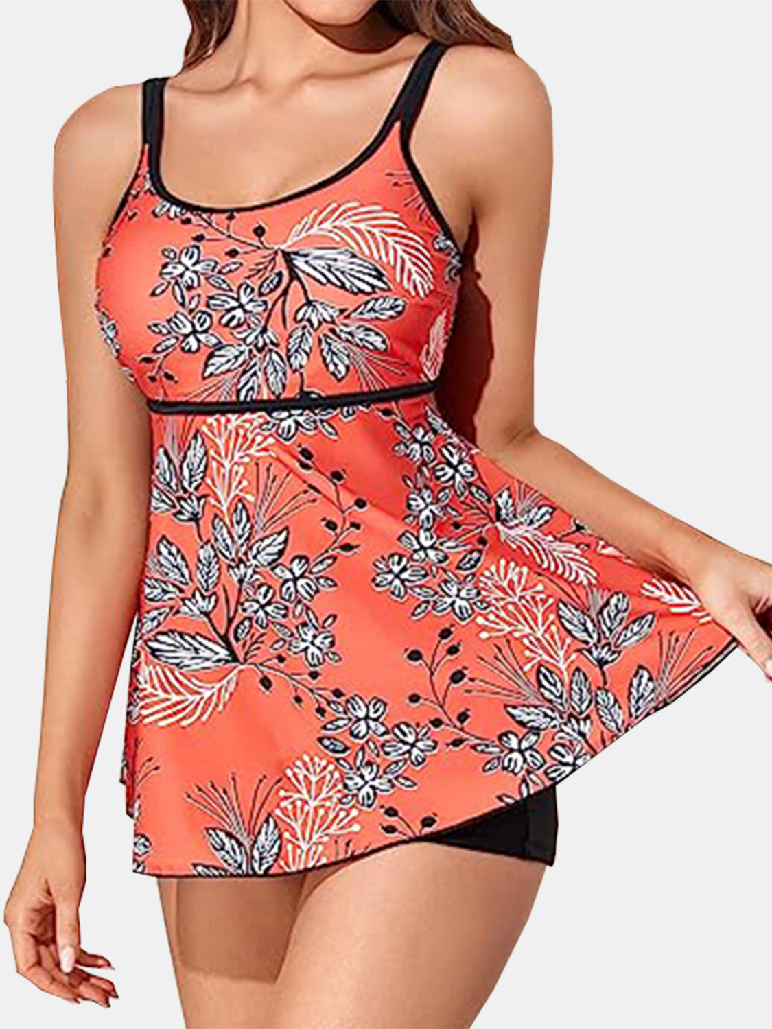 Blue Zone Planet | Printed Scoop Neck Two-Piece Swim Set-TOPS / DRESSES-[Adult]-[Female]-2022 Online Blue Zone Planet