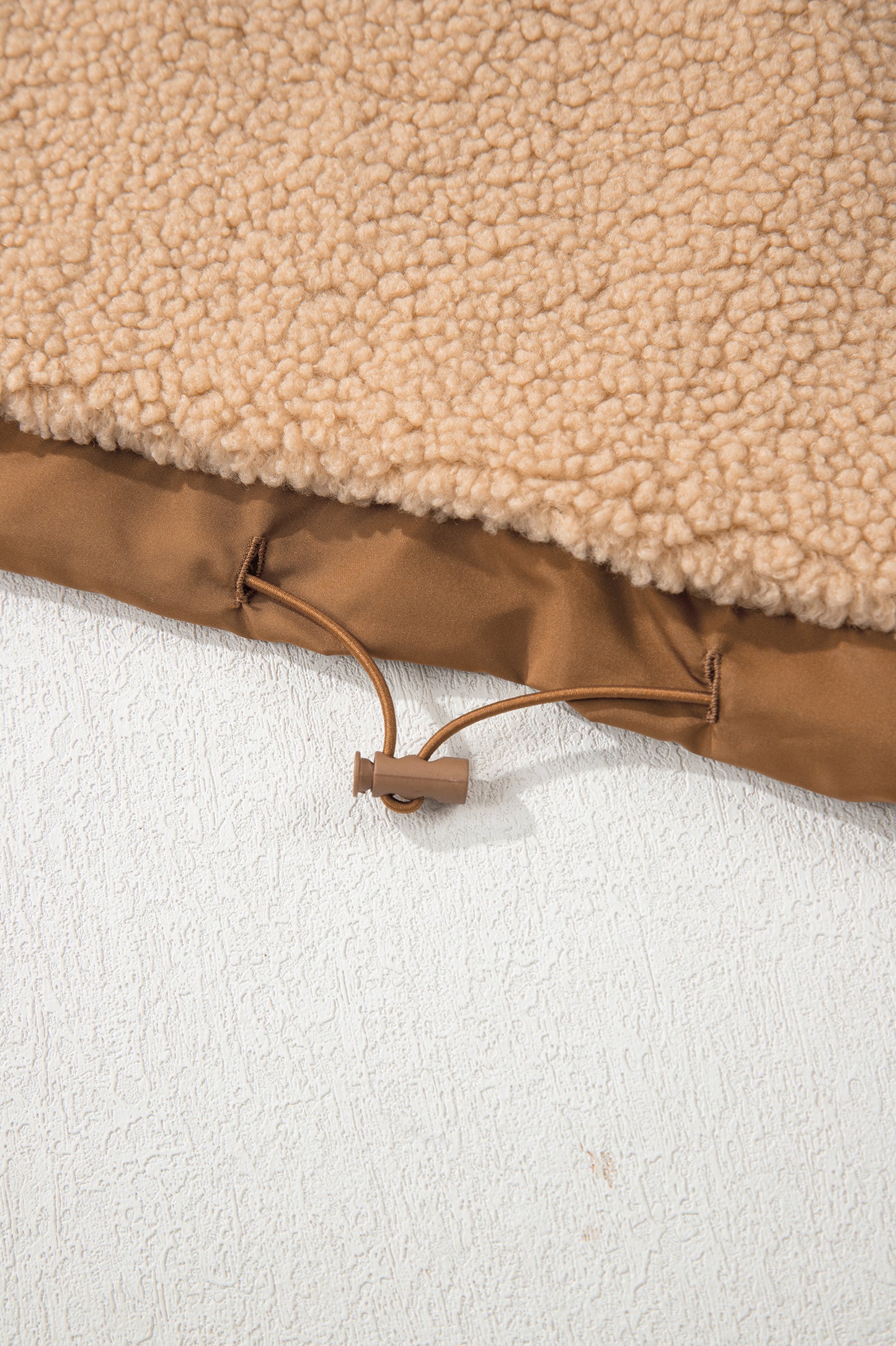 Straw Yellow 2-tone Color Block Patchwork Half Button Sherpa Sweatshirt-Tops/Sweatshirts & Hoodies-[Adult]-[Female]-2022 Online Blue Zone Planet