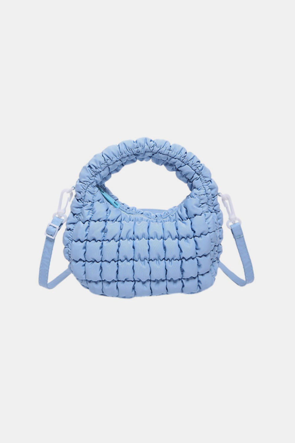 Quilted Puffy Removable Strap Crossbody Bag-[Adult]-[Female]-Pastel Blue-One Size-2022 Online Blue Zone Planet