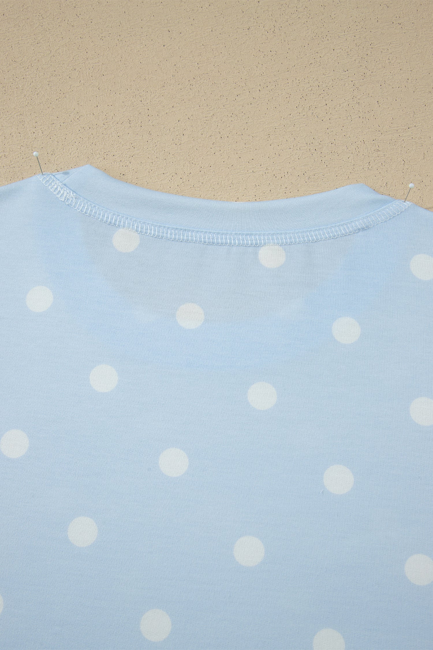 White Exposed Seam Detail Polka Dot Loose Tee Drawstring Shorts Set-Two Piece Sets/Short Sets-[Adult]-[Female]-2022 Online Blue Zone Planet