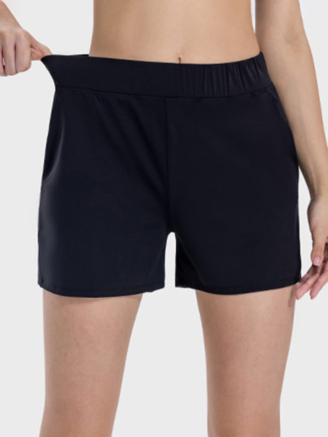 Blue Zone Planet | Elastic Waist Active Shorts-TOPS / DRESSES-[Adult]-[Female]-2022 Online Blue Zone Planet