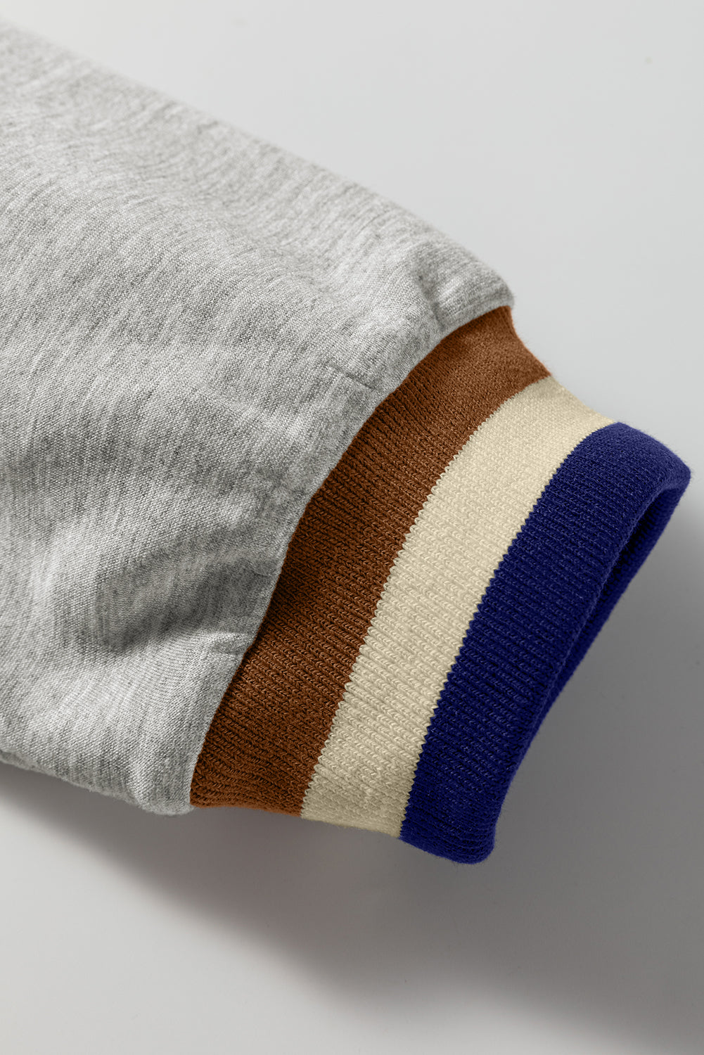 Gray Striped Patchwork Quarter Zip Pullover Loose Pant Set-Two Piece Sets/Pant Sets-[Adult]-[Female]-2022 Online Blue Zone Planet