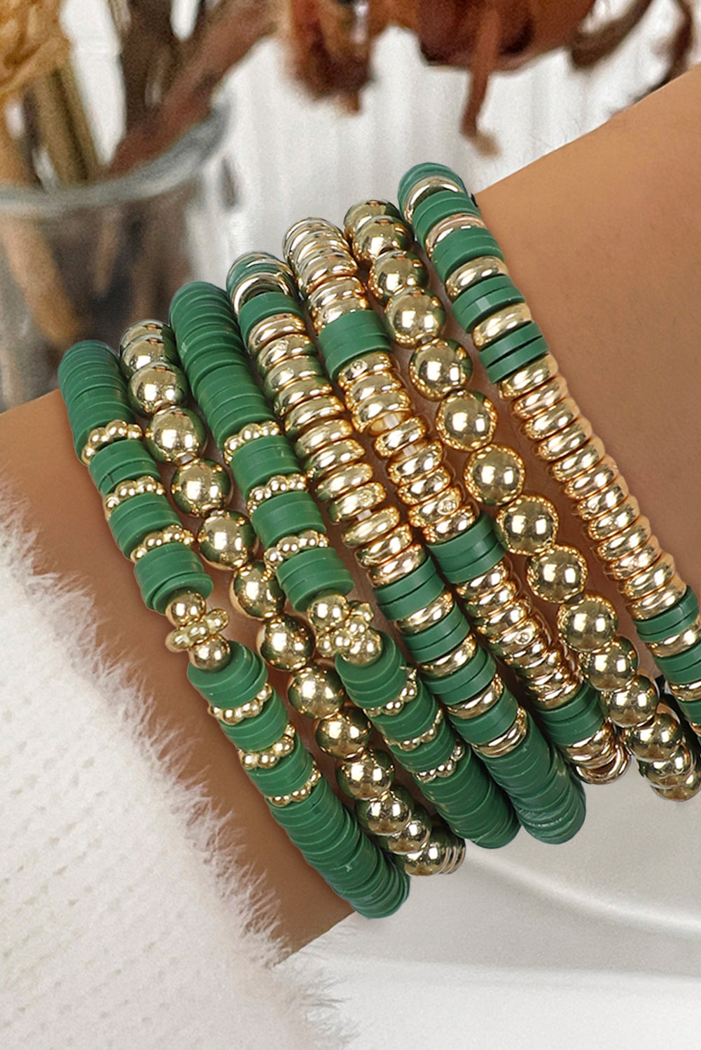 Blue Zone Planet | Vineyard Green St Patrick's Multi Layered Beaded Bracelet Set-Bracelets-[Adult]-[Female]-Vineyard Green-ONE SIZE-2022 Online Blue Zone Planet