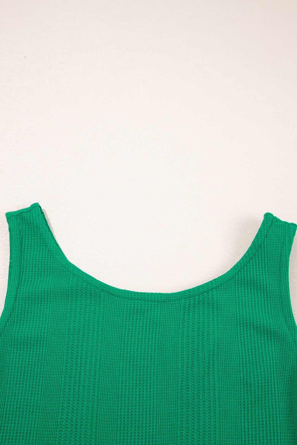 Green Solid Color Ribbed Ruffle Tank Top and Pants Set-Two Piece Sets/Pant Sets-[Adult]-[Female]-2022 Online Blue Zone Planet