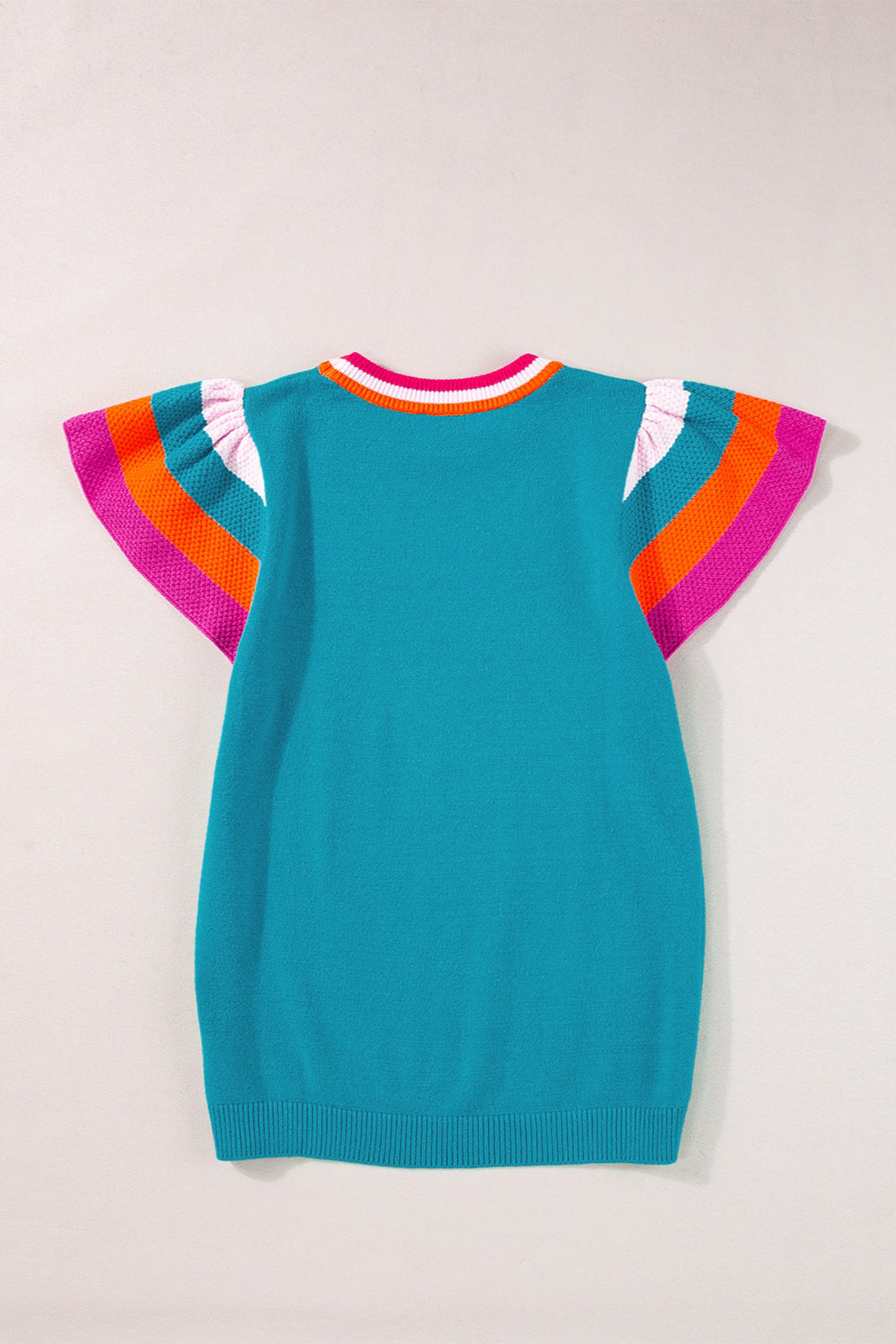 Color Block Round Neck Knit Top-TOPS / DRESSES-[Adult]-[Female]-2022 Online Blue Zone Planet