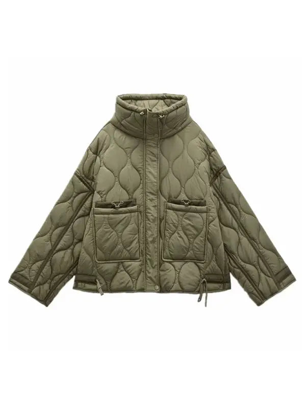 autumn and winter zippered loose jacket BLUE ZONE PLANET