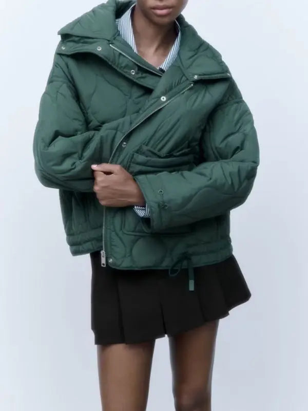 autumn and winter zippered loose jacket BLUE ZONE PLANET