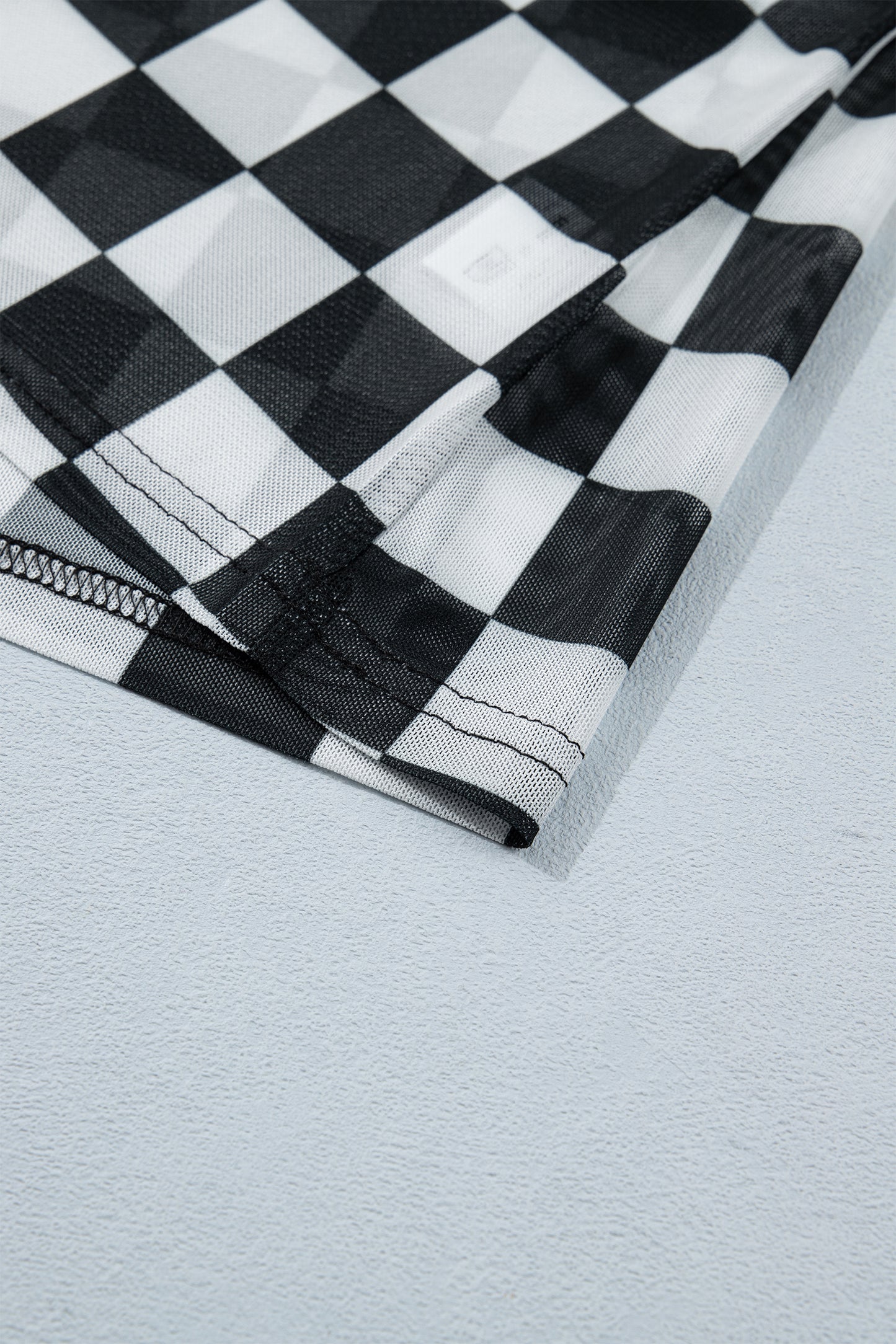 Black Sheer Checkered Print Spaghetti Straps Slim Tank Top-Tops/Tank Tops-[Adult]-[Female]-2022 Online Blue Zone Planet