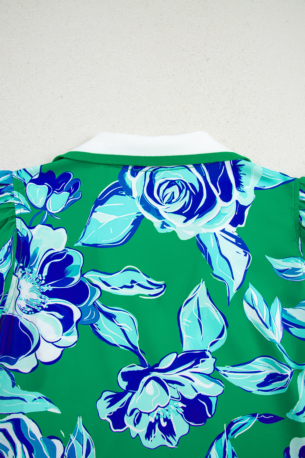 Bright Green Contrast Floral Print Collared V Neckline Ruffled Cap Sleeve Shift Dress With Pockets-TOPS / DRESSES-[Adult]-[Female]-2022 Online Blue Zone Planet