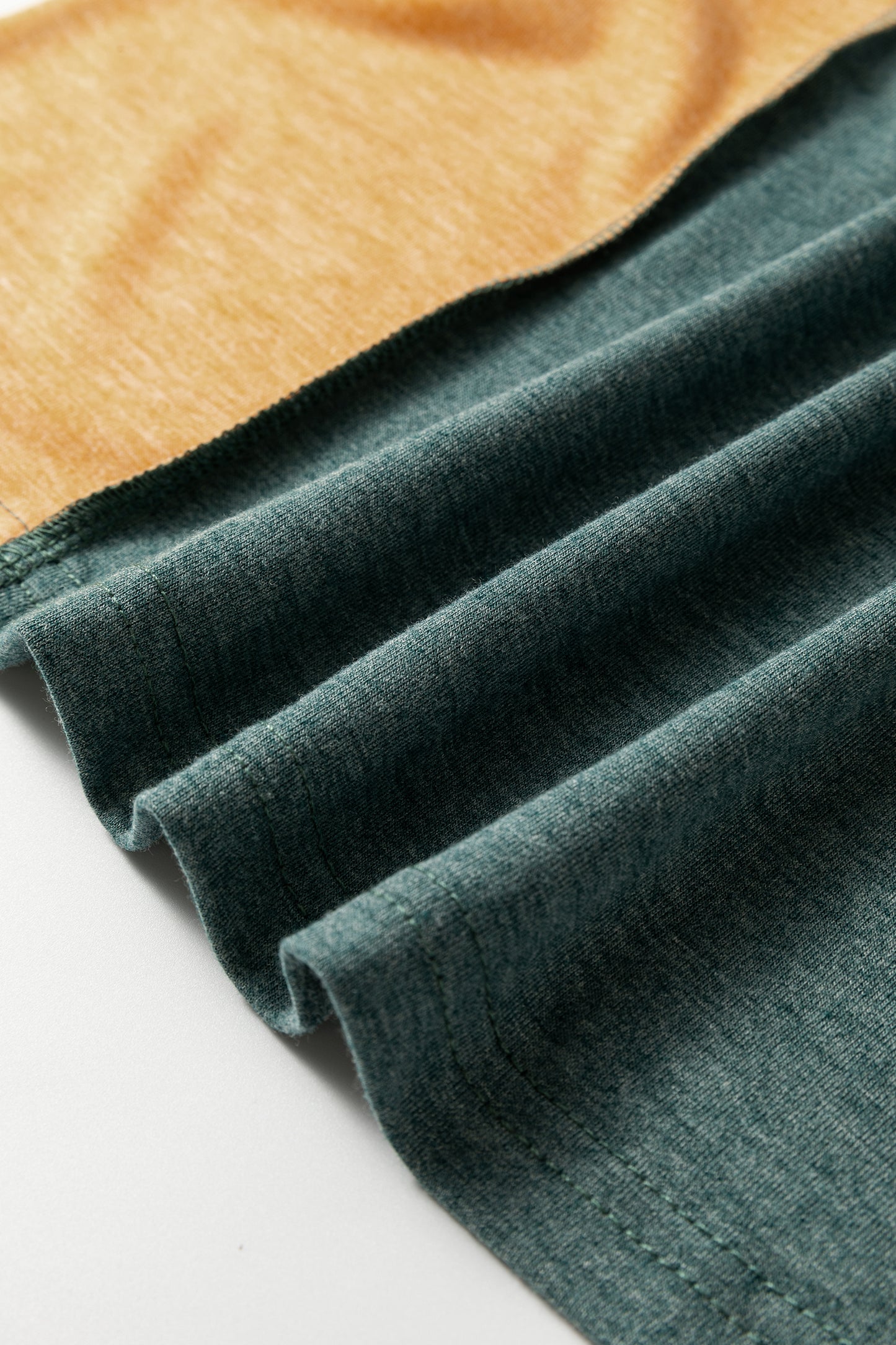 Jungle Green Exposed Stitching Colorblock V Neck Long Sleeve Top-Tops/Long Sleeve Tops-[Adult]-[Female]-2022 Online Blue Zone Planet