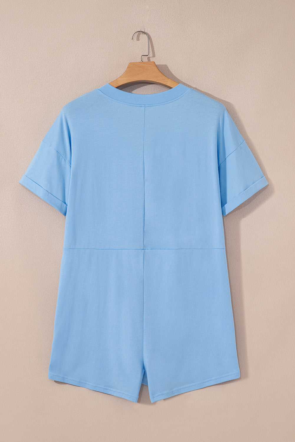 Grass Green Loose Half Sleeve V Neck Knit Romper-Bottoms/Jumpsuits & Rompers-[Adult]-[Female]-2022 Online Blue Zone Planet