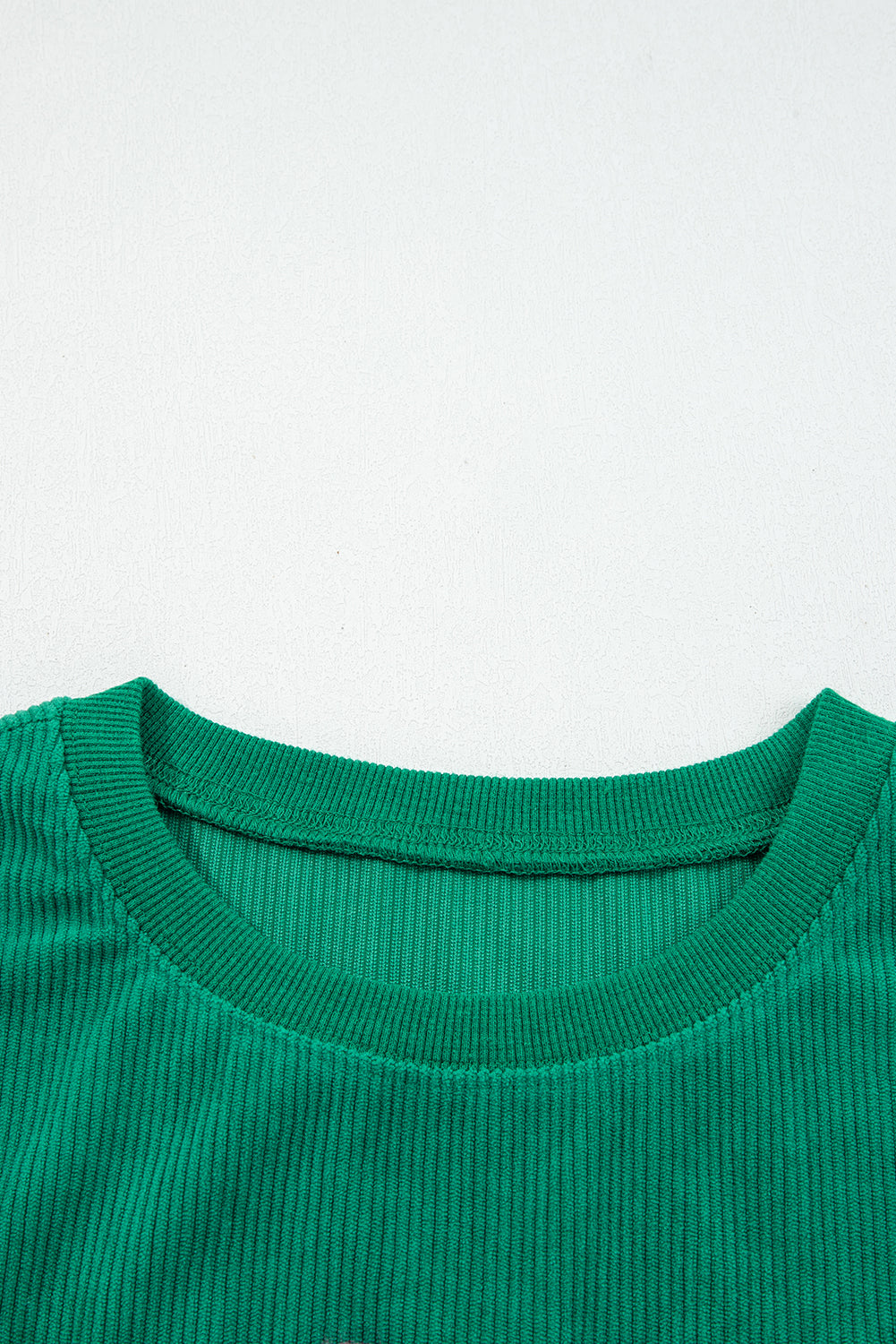 Dark Green Merry Little Thing Corded Letter Graphic Ribbed Loose Sweatshirt-Tops/Sweatshirts & Hoodies-[Adult]-[Female]-2022 Online Blue Zone Planet