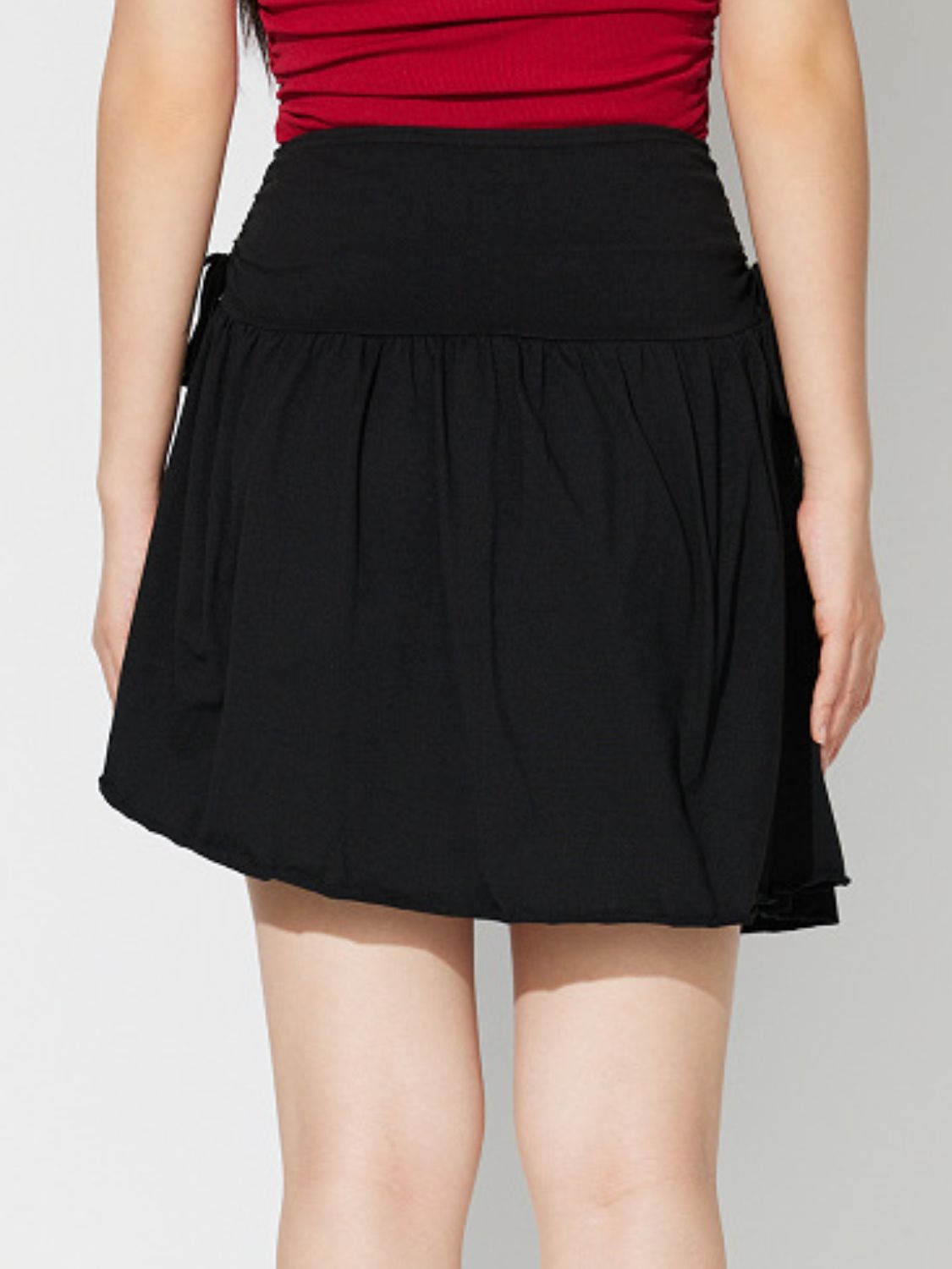 Side Tie Asymmetric Hem Mini Skirt-BOTTOMS SIZES SMALL MEDIUM LARGE-[Adult]-[Female]-2022 Online Blue Zone Planet