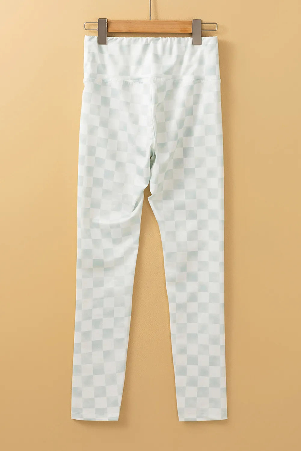 Checkered Elastic Waist Leggings-BOTTOMS SIZES SMALL MEDIUM LARGE-[Adult]-[Female]-2022 Online Blue Zone Planet