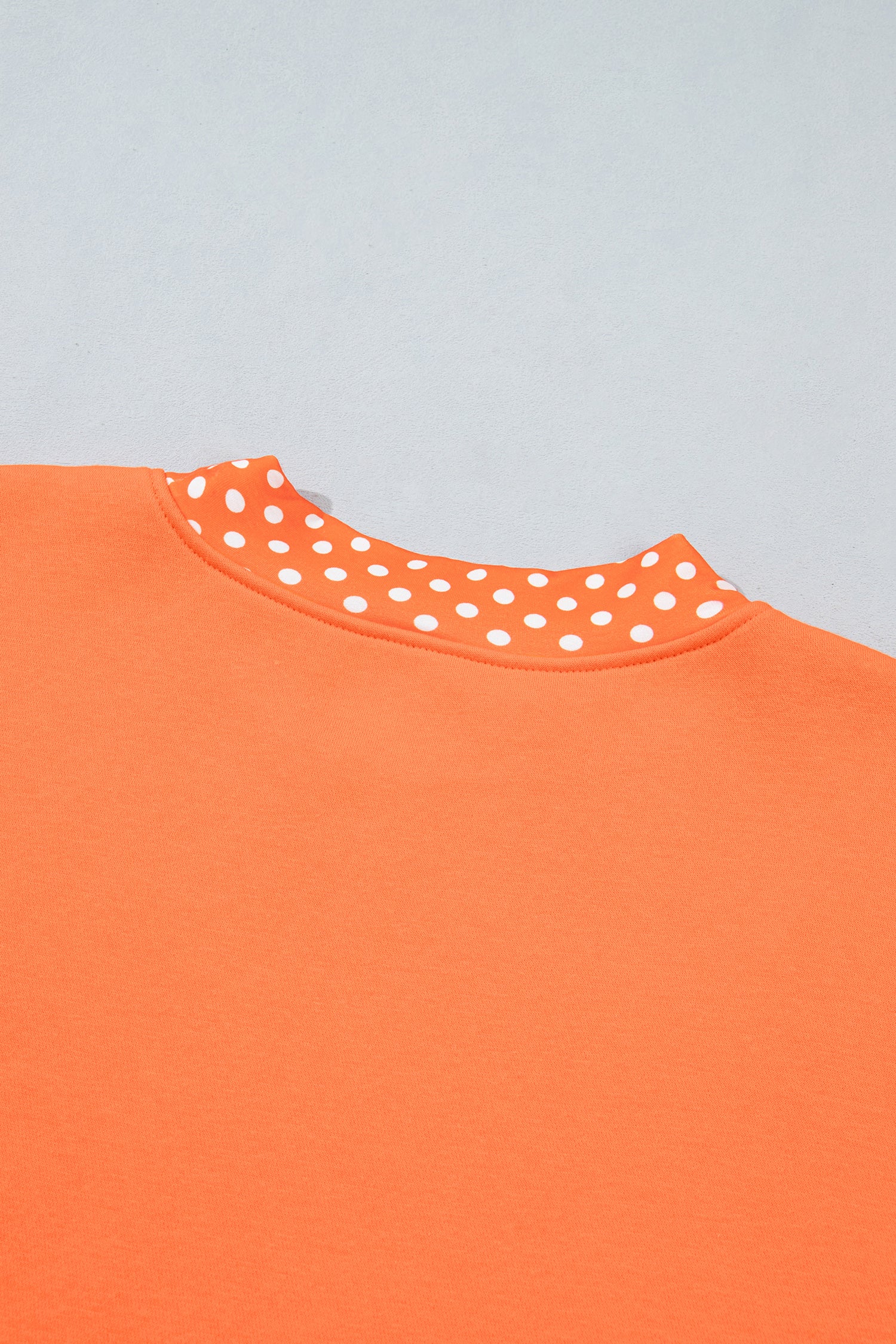 Racing Red Colorblock Polka Dot Contrast Trim Oversized Sweatshirt-Tops/Sweatshirts & Hoodies-[Adult]-[Female]-2022 Online Blue Zone Planet