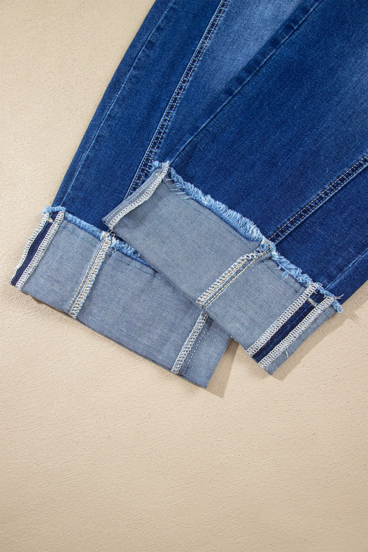 Sail Blue Raw Hem Turnup Loose Ankle-length Jeans-Bottoms/Jeans-[Adult]-[Female]-2022 Online Blue Zone Planet