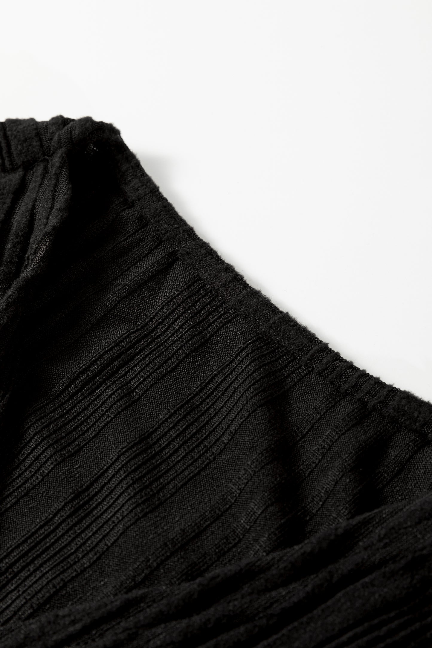 Black Ribbed Open Front Knitted Top With Pockets-Sweaters & Cardigans/Cardigans-[Adult]-[Female]-2022 Online Blue Zone Planet