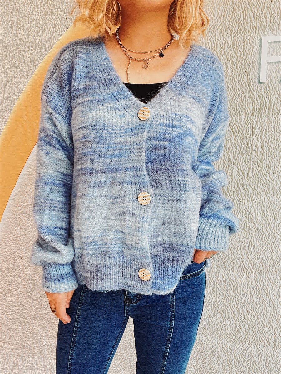 Button Up Long Sleeve Cardigan-TOPS / DRESSES-[Adult]-[Female]-Dusty Blue-One Size-2022 Online Blue Zone Planet