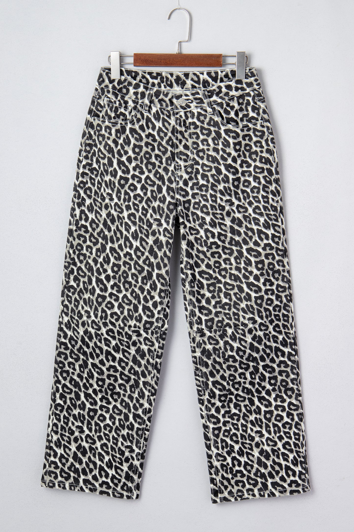 Black Leopard Print Barrel Jeans-Bottoms/Jeans-[Adult]-[Female]-2022 Online Blue Zone Planet
