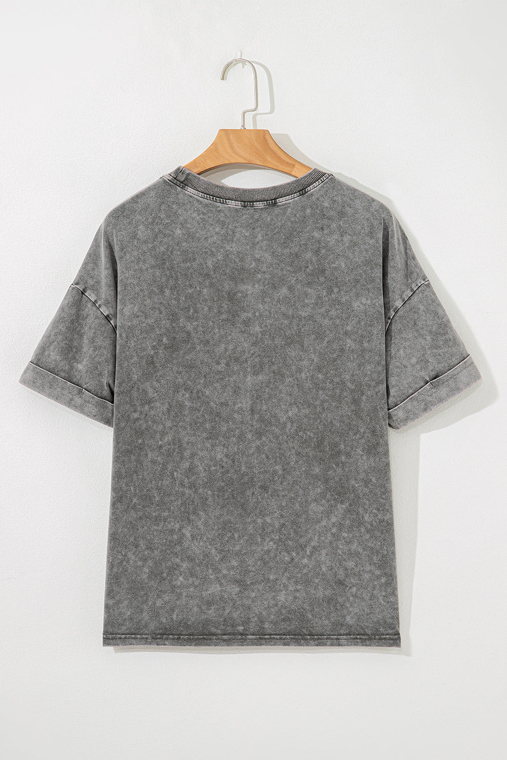 Light Grey Western Steer Head Tie Dye Print Crew Neck T Shirt-Graphic/Graphic Tees-[Adult]-[Female]-2022 Online Blue Zone Planet