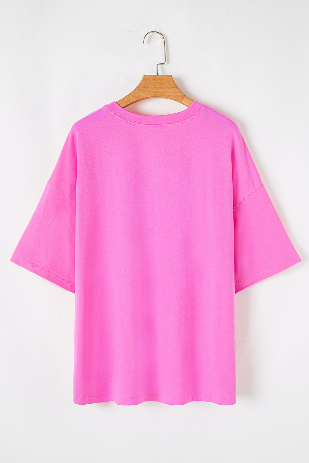 Bright Pink Checkered MAMA Letter Print Plus Size T Shirt-Plus Size Tops-[Adult]-[Female]-2022 Online Blue Zone Planet