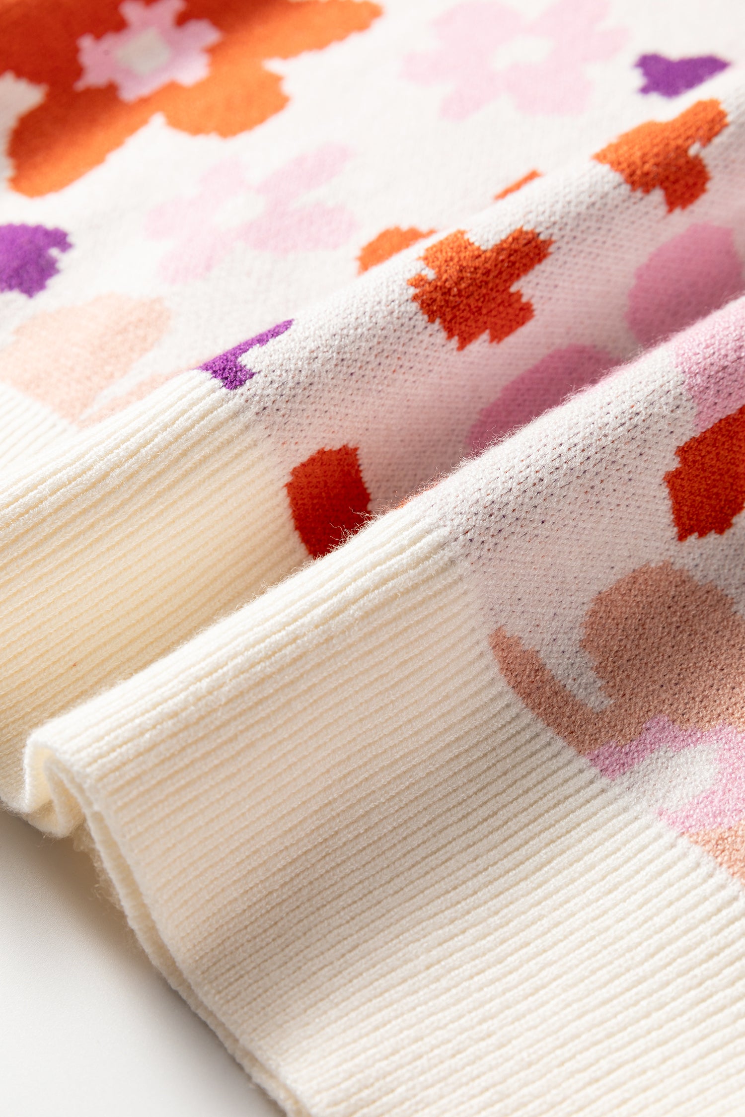 Khaki Fall Floral Pattern Drop Shoulder Sweater-TOPS / DRESSES-[Adult]-[Female]-2022 Online Blue Zone Planet