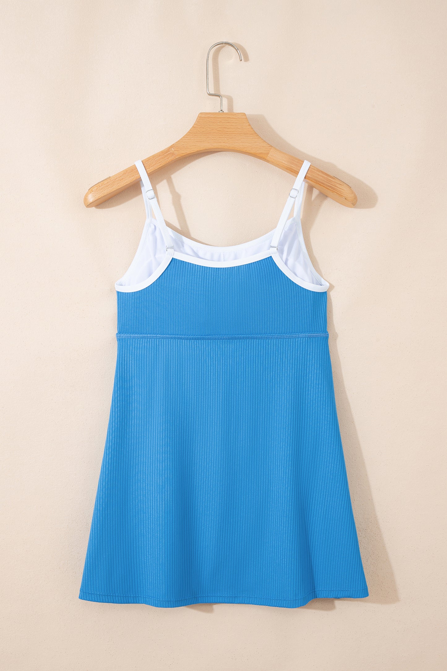 Dusk Blue Color Block Edge Ribbed Pocketed Lined Swim Dress-TOPS / DRESSES-[Adult]-[Female]-2022 Online Blue Zone Planet