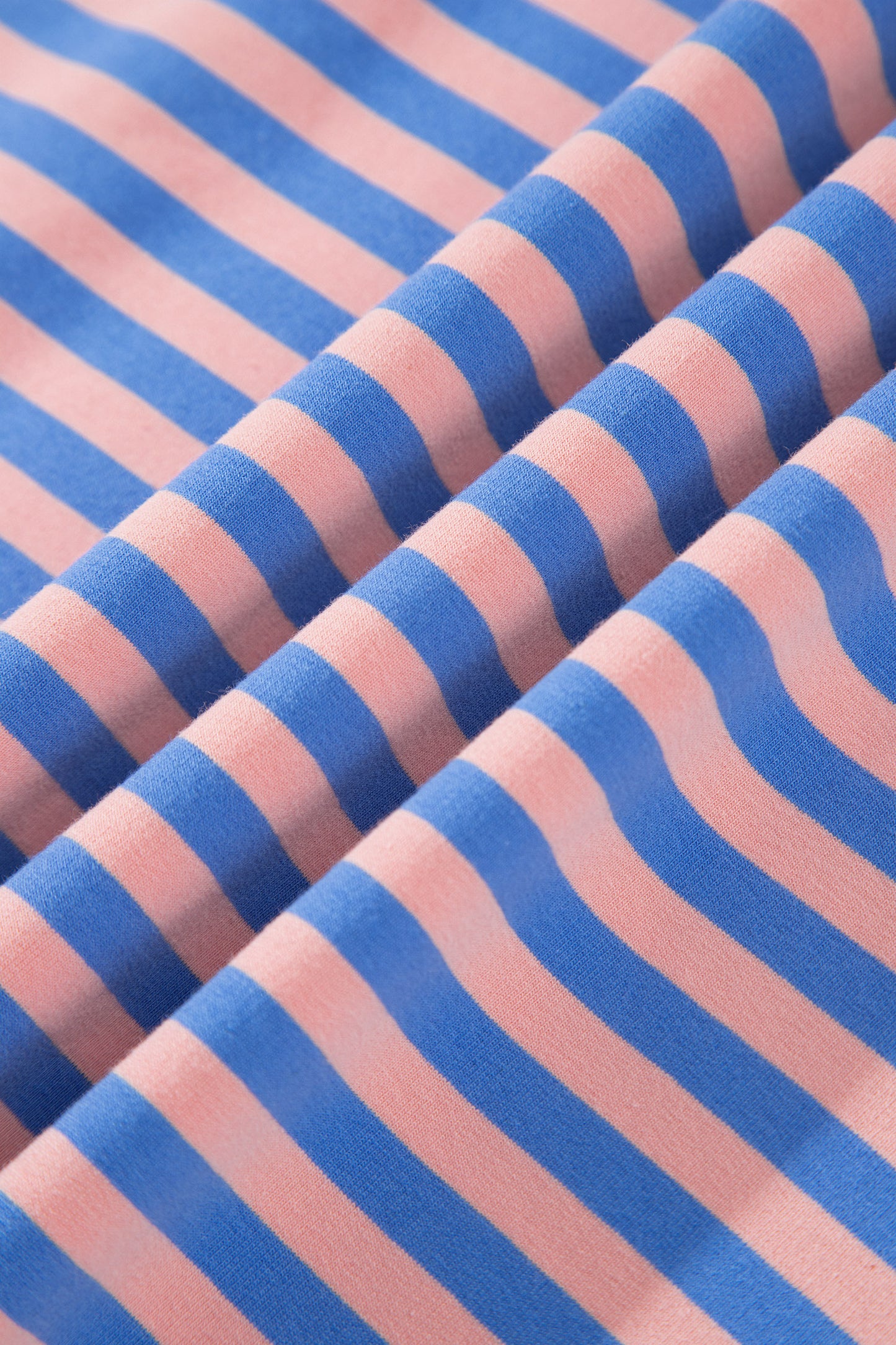Blue Stripe Long Sleeve Relaxed Pullover Drawstring Mini Skort 2pcs Set-Two Piece Sets/Two Piece Dresses-[Adult]-[Female]-2022 Online Blue Zone Planet