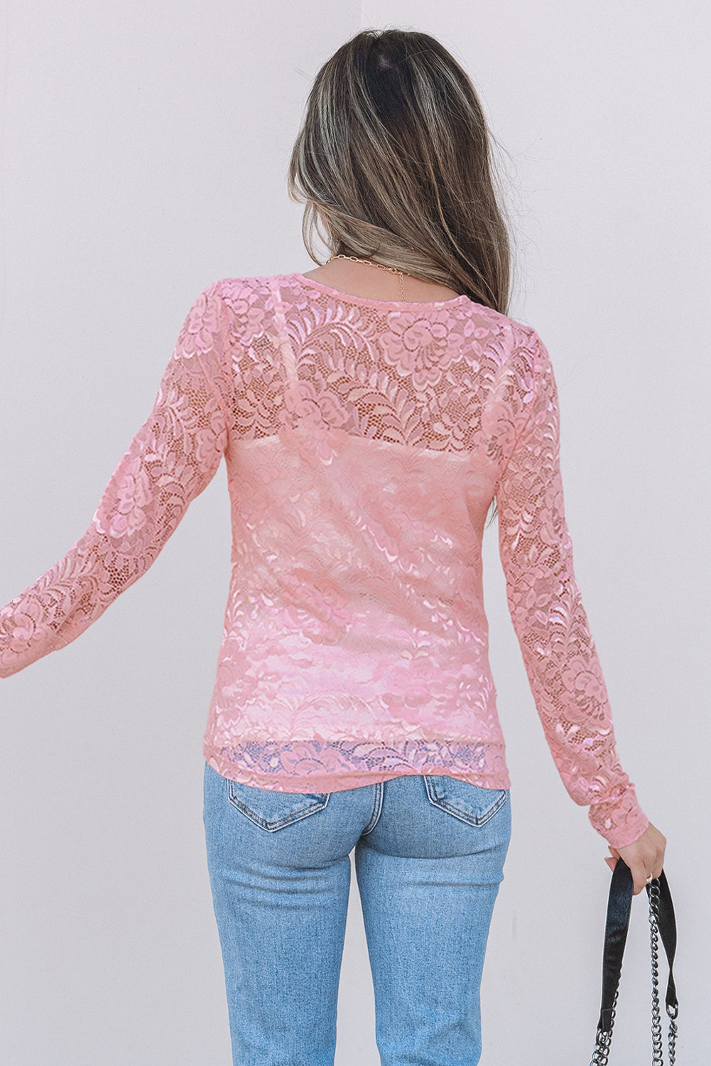 Blossom Floral Lace Sheer Long Sleeve Top-Tops/Long Sleeve Tops-[Adult]-[Female]-2022 Online Blue Zone Planet