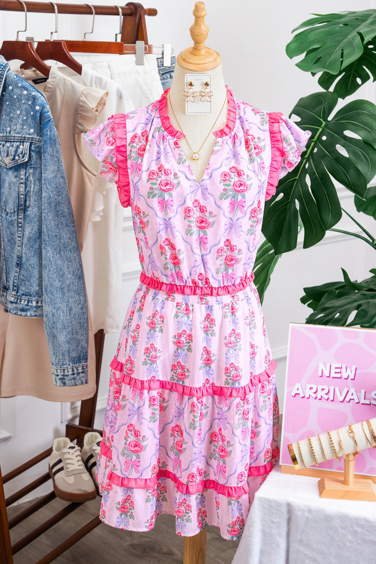 Purple Tiered Ruffles Sleeveless Summer Floral Dress-TOPS / DRESSES-[Adult]-[Female]-2022 Online Blue Zone Planet