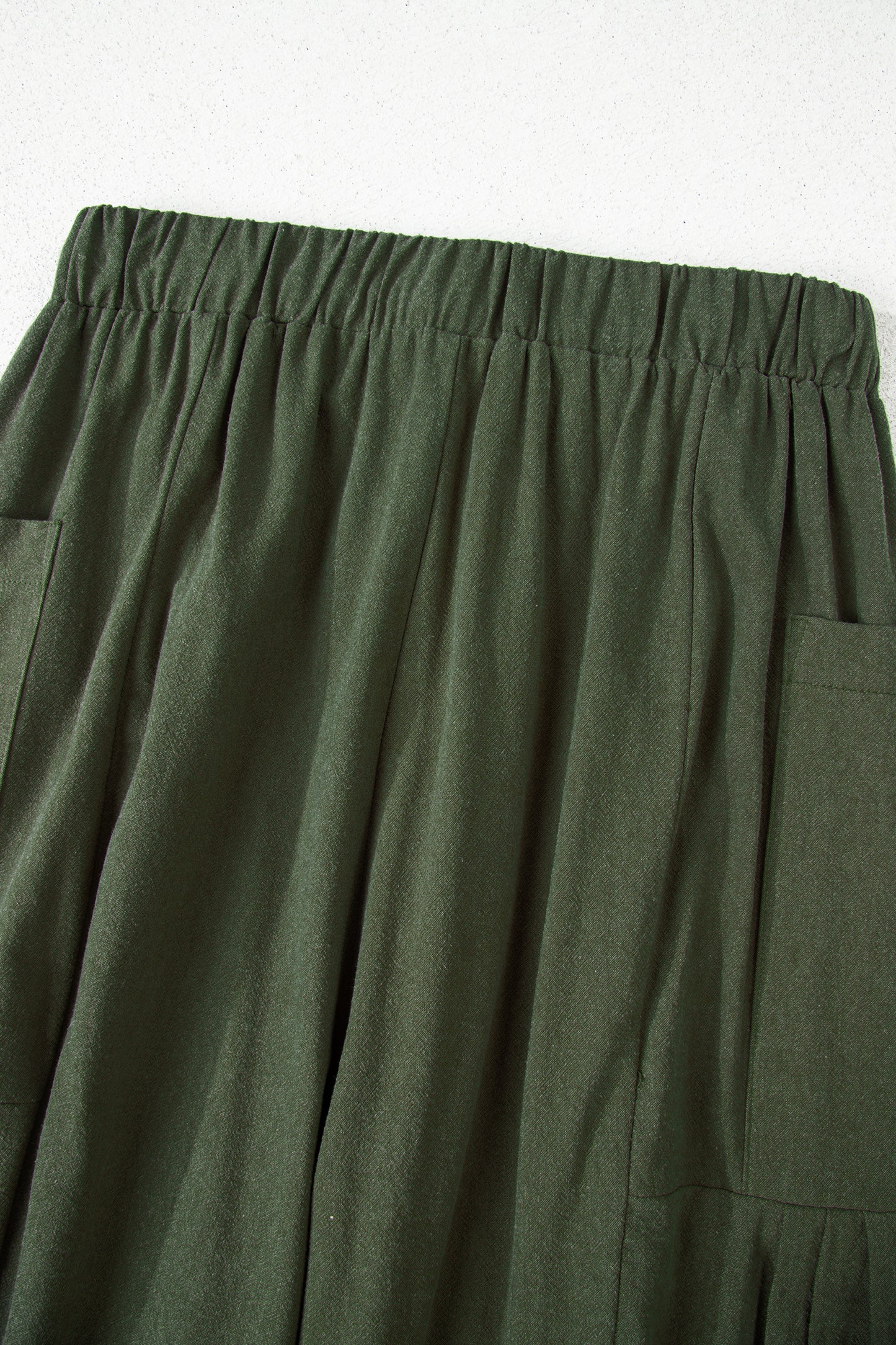 Jungle Green Drawstring Elastic Waist Patch Pocket Barrel Leg Casual Pants-Bottoms/Pants & Culotte-[Adult]-[Female]-2022 Online Blue Zone Planet