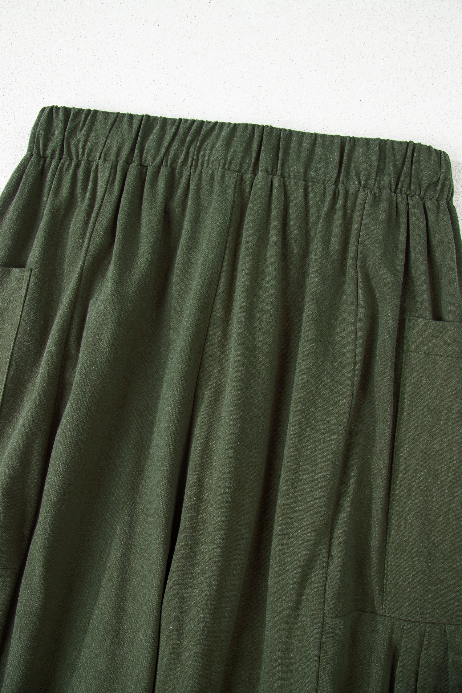Jungle Green Drawstring Elastic Waist Patch Pocket Barrel Leg Casual Pants-Bottoms/Pants & Culotte-[Adult]-[Female]-2022 Online Blue Zone Planet