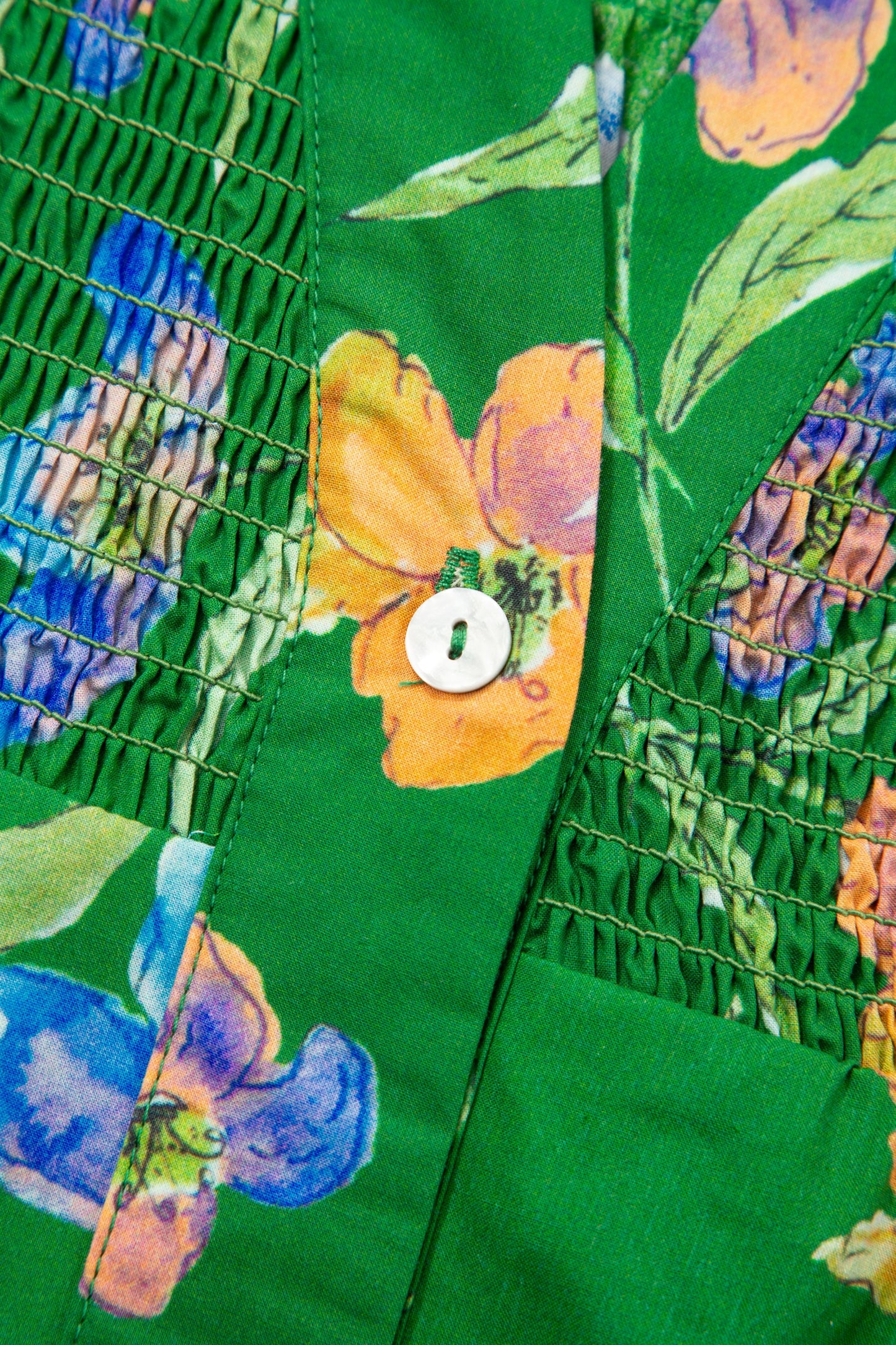 Green Plus Size Ruffled Short Sleeve Floral Top-Plus Size/Plus Size Tops/Plus Size Blouses & Shirts-[Adult]-[Female]-2022 Online Blue Zone Planet