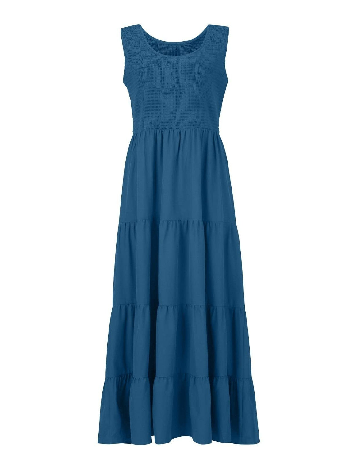 Blue Zone Planet |  Sienna's Tiered Smocked Wide Strap Dress BLUE ZONE PLANET