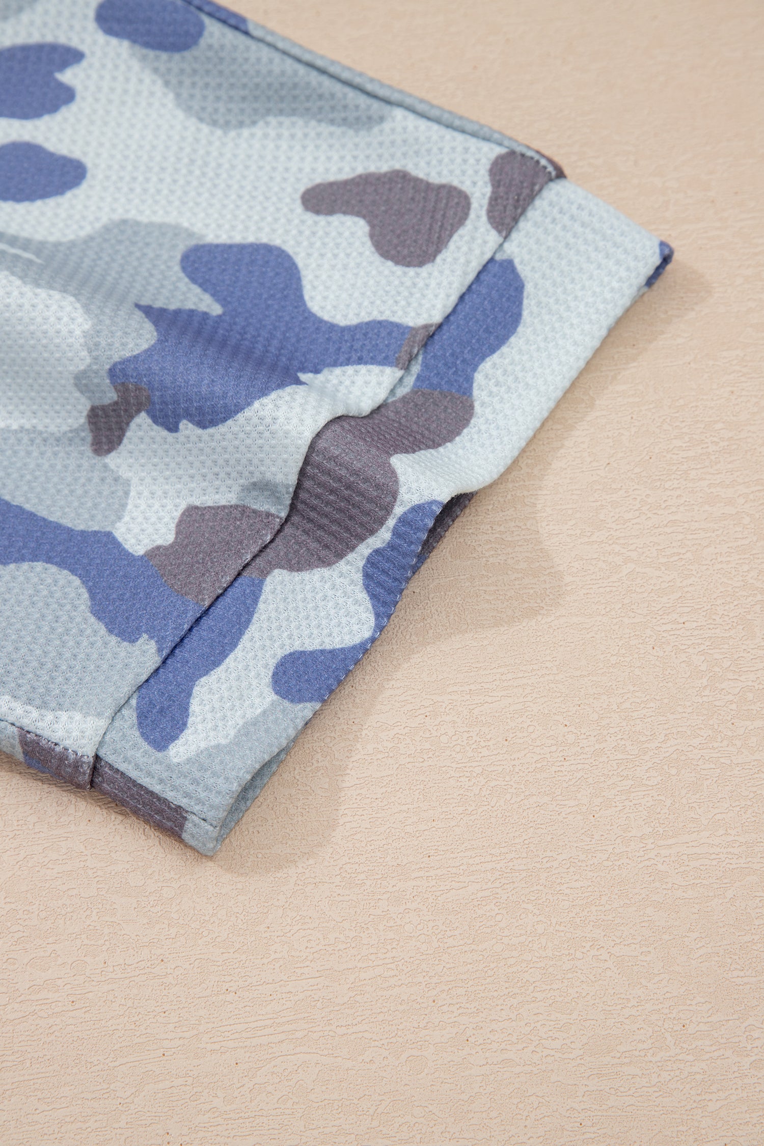 Gray Plus Size Camouflage Print Textured Casual Tee-Plus Size/Plus Size Tops/Plus Size Tops & Tees-[Adult]-[Female]-2022 Online Blue Zone Planet