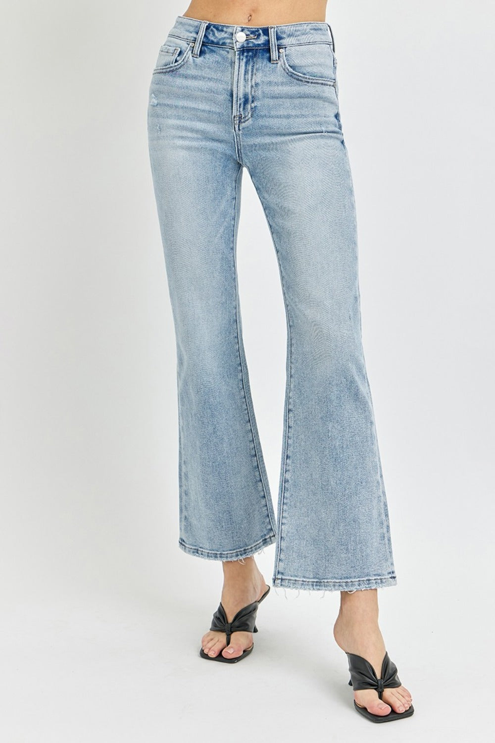 RISEN Full Size High Rise Ankle Flare Jeans-[Adult]-[Female]-2022 Online Blue Zone Planet