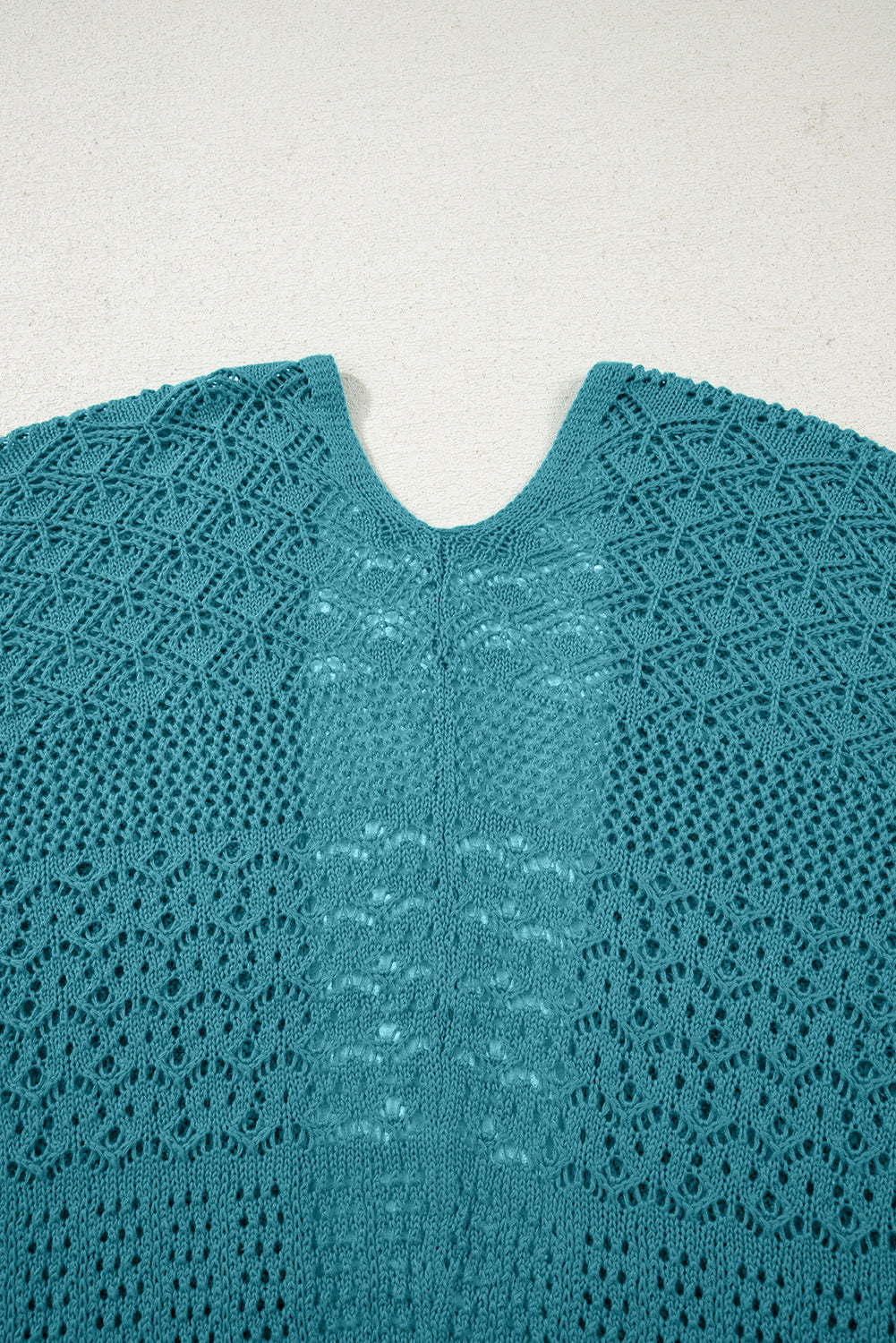 Lapis Mix Pattern Hollowed Knit Open Front Cardigan-TOPS / DRESSES-[Adult]-[Female]-2022 Online Blue Zone Planet