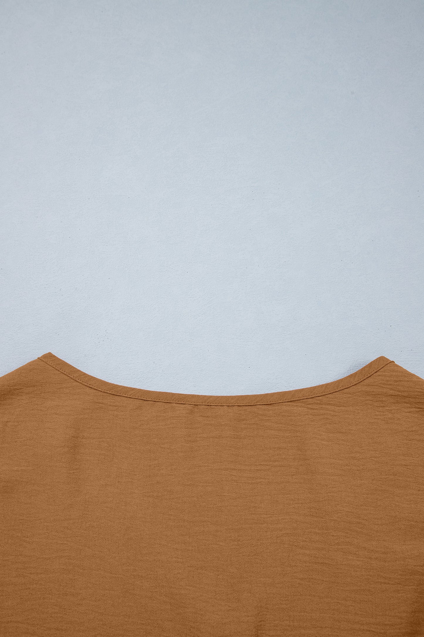 Brown V Neck Glitter Trim Patchwork Button-Front Blouse-Tops/Blouses & Shirts-[Adult]-[Female]-2022 Online Blue Zone Planet