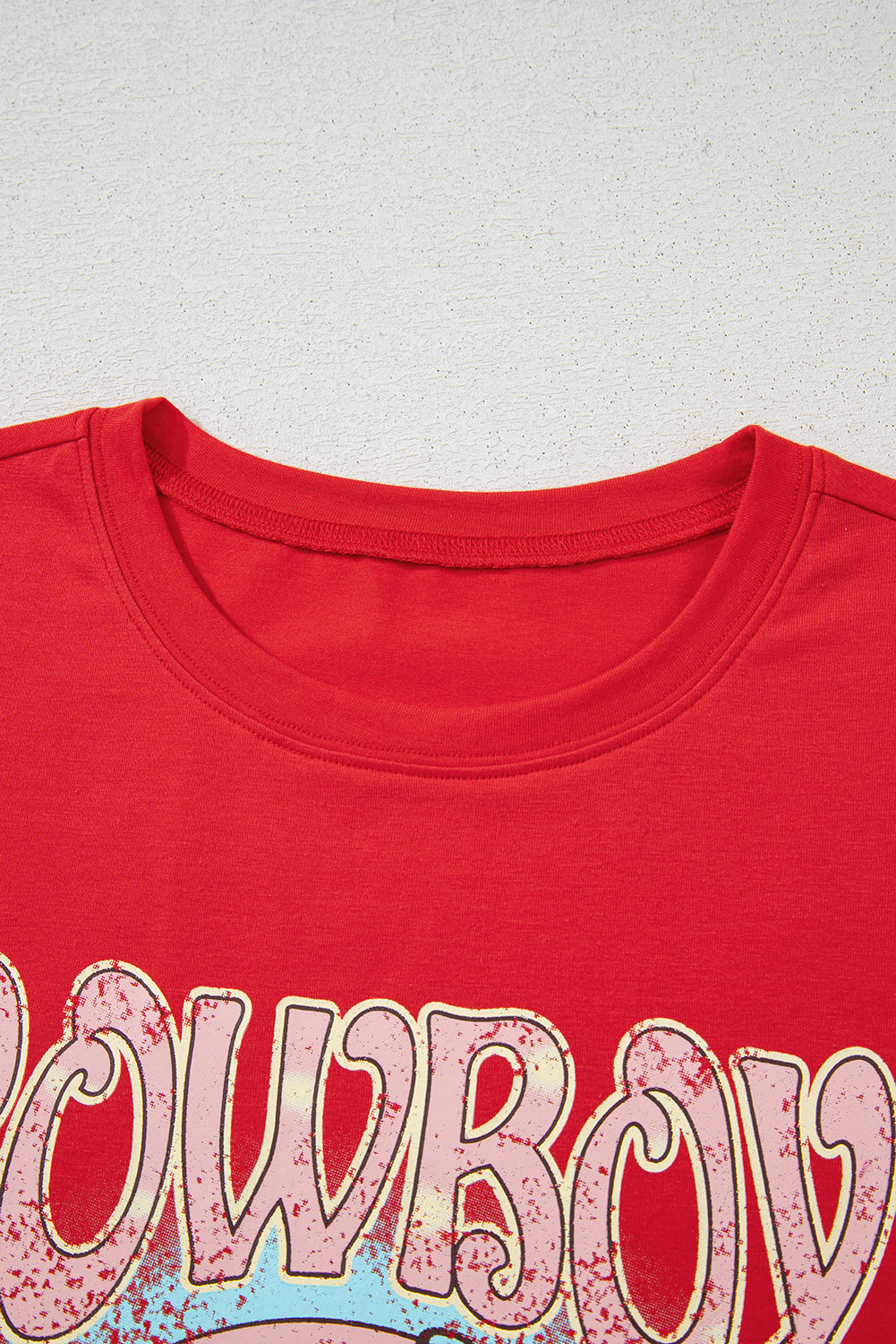 Tomato Red COWBOY Take Me Away Graphic Western Loose Tee-Graphic/Graphic Tees-[Adult]-[Female]-2022 Online Blue Zone Planet