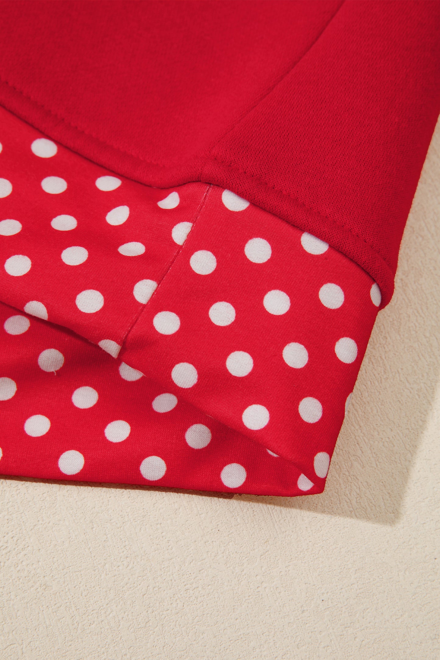 Orange Polka Dot Patchwork Round Neck Plus Size Sweatshirt-Plus Size/Plus Size Sweatshirts & Hoodies-[Adult]-[Female]-2022 Online Blue Zone Planet