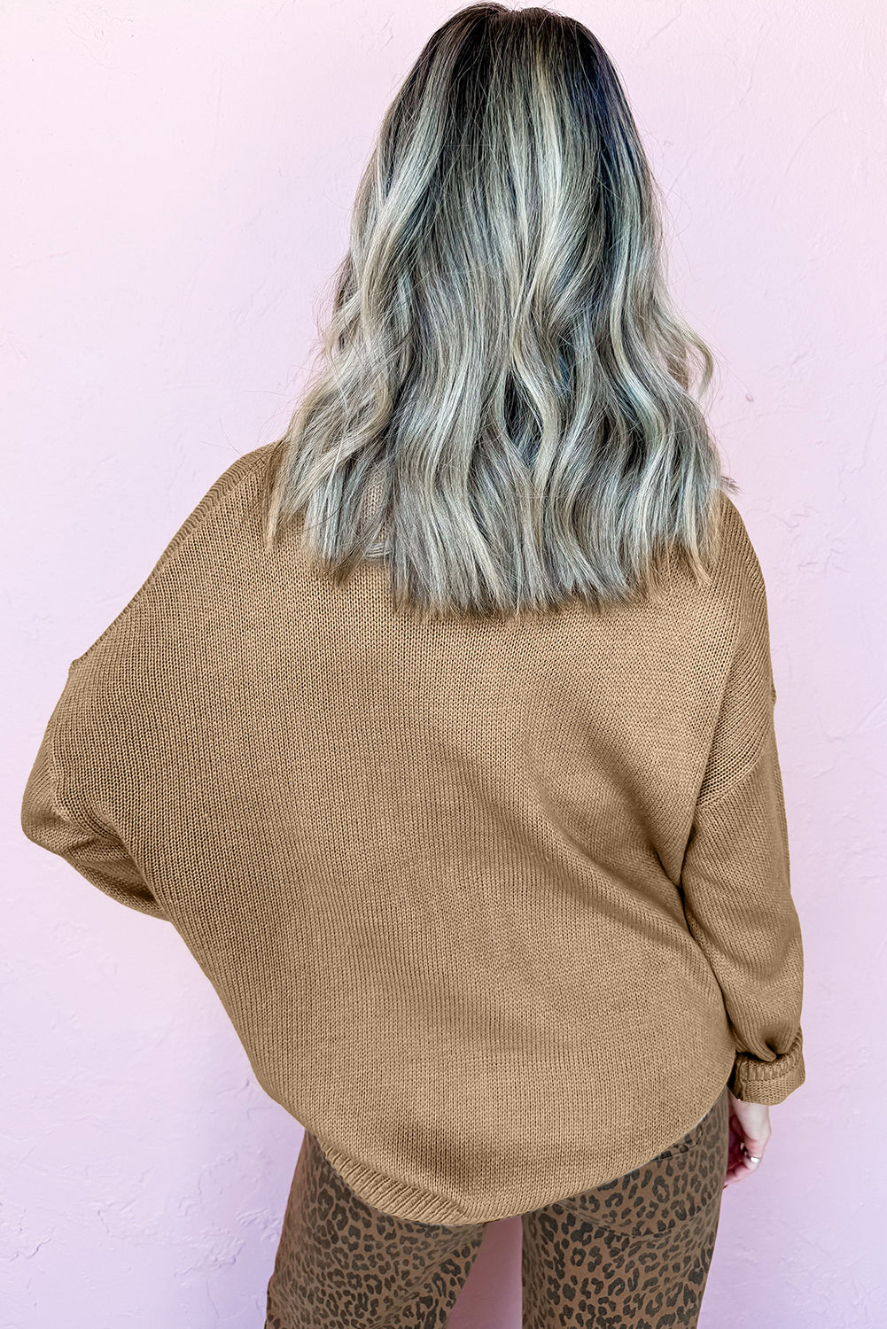 Smoke Gray Merry Colorful Dot Detail Christmas Dolman Sweater-Sweaters & Cardigans/Sweaters-[Adult]-[Female]-2022 Online Blue Zone Planet