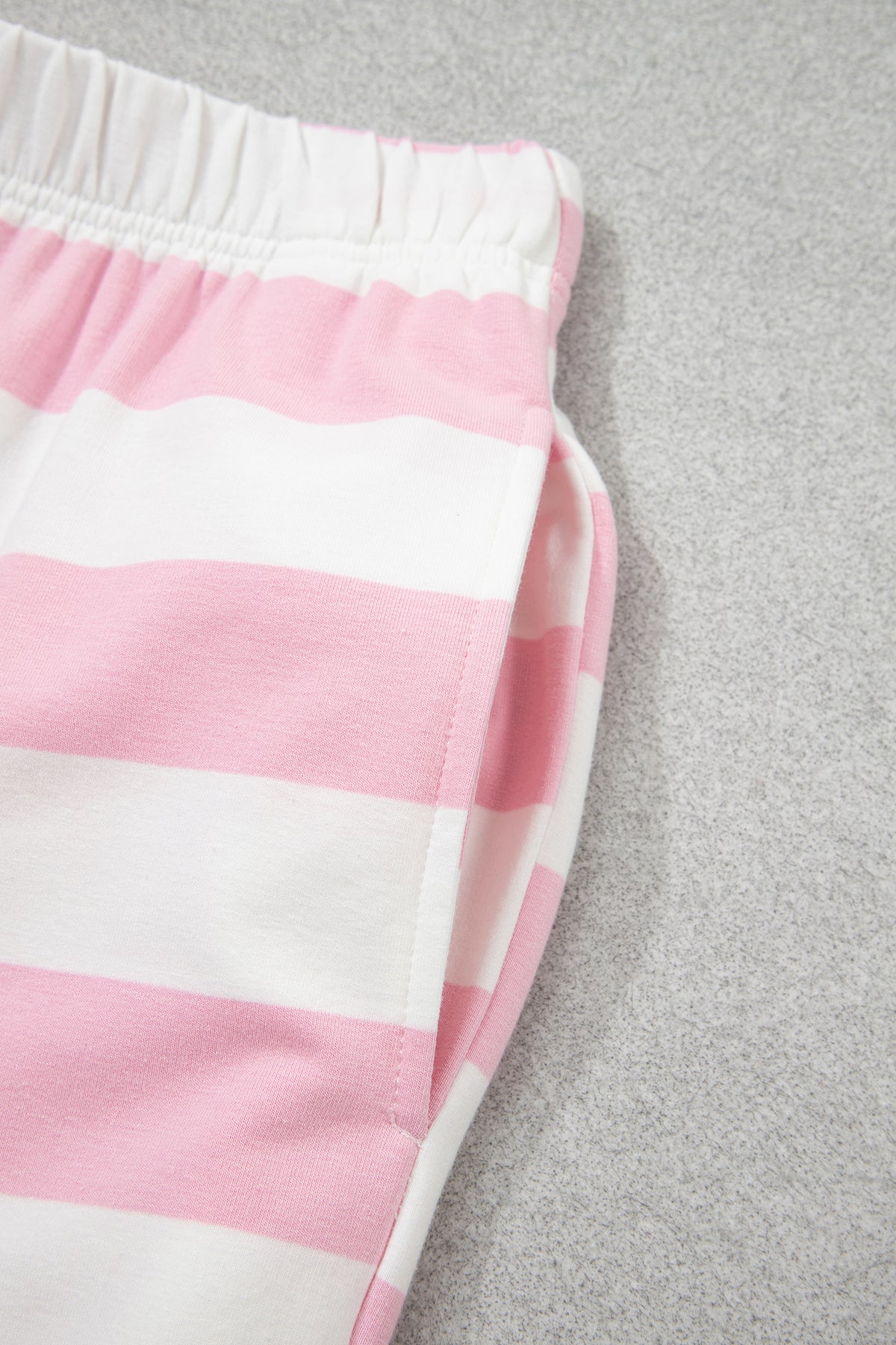 Pink Stripe Color Block Patchwork Zip Long Sleeve Top Elastic Waist Pants Set-Two Piece Sets/Pant Sets-[Adult]-[Female]-2022 Online Blue Zone Planet