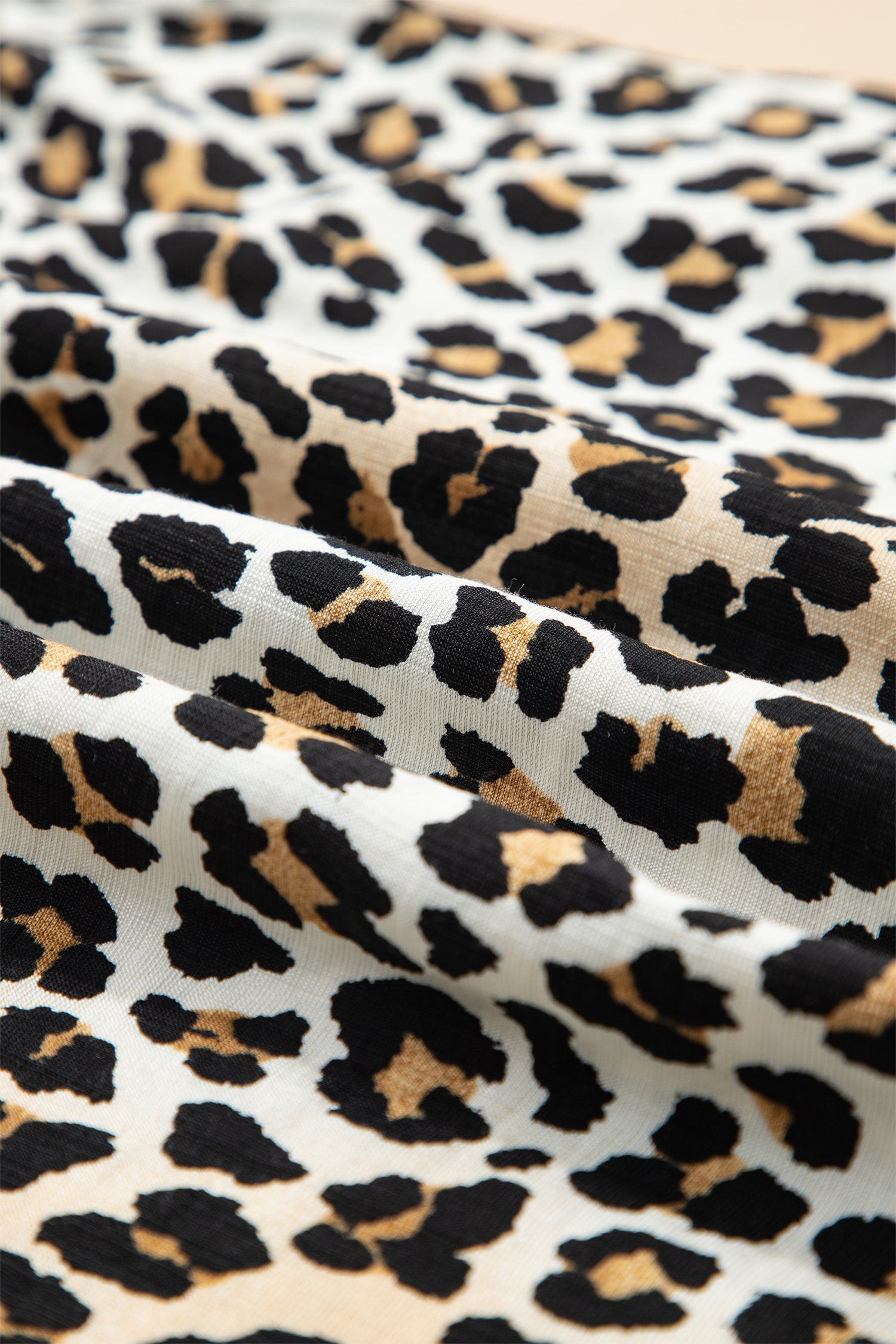 Multicolour Half Buttons Short Sleeve Loose Leopard Mini Dress with Pockets-TOPS / DRESSES-[Adult]-[Female]-2022 Online Blue Zone Planet