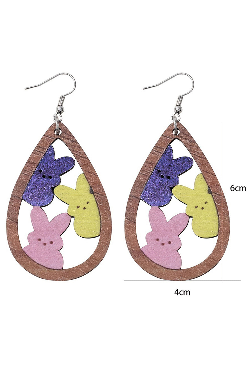 Brown Waterdrop Shape Easter Bunny Hook Earrings-Accessories/Jewelry-[Adult]-[Female]-2022 Online Blue Zone Planet