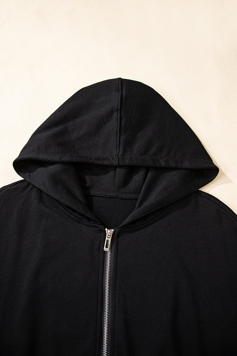 Black Double Zipper Hooded Jacket and Sweatpants Active Set-Tops / Dresses-[Adult]-[Female]-2022 Online Blue Zone Planet