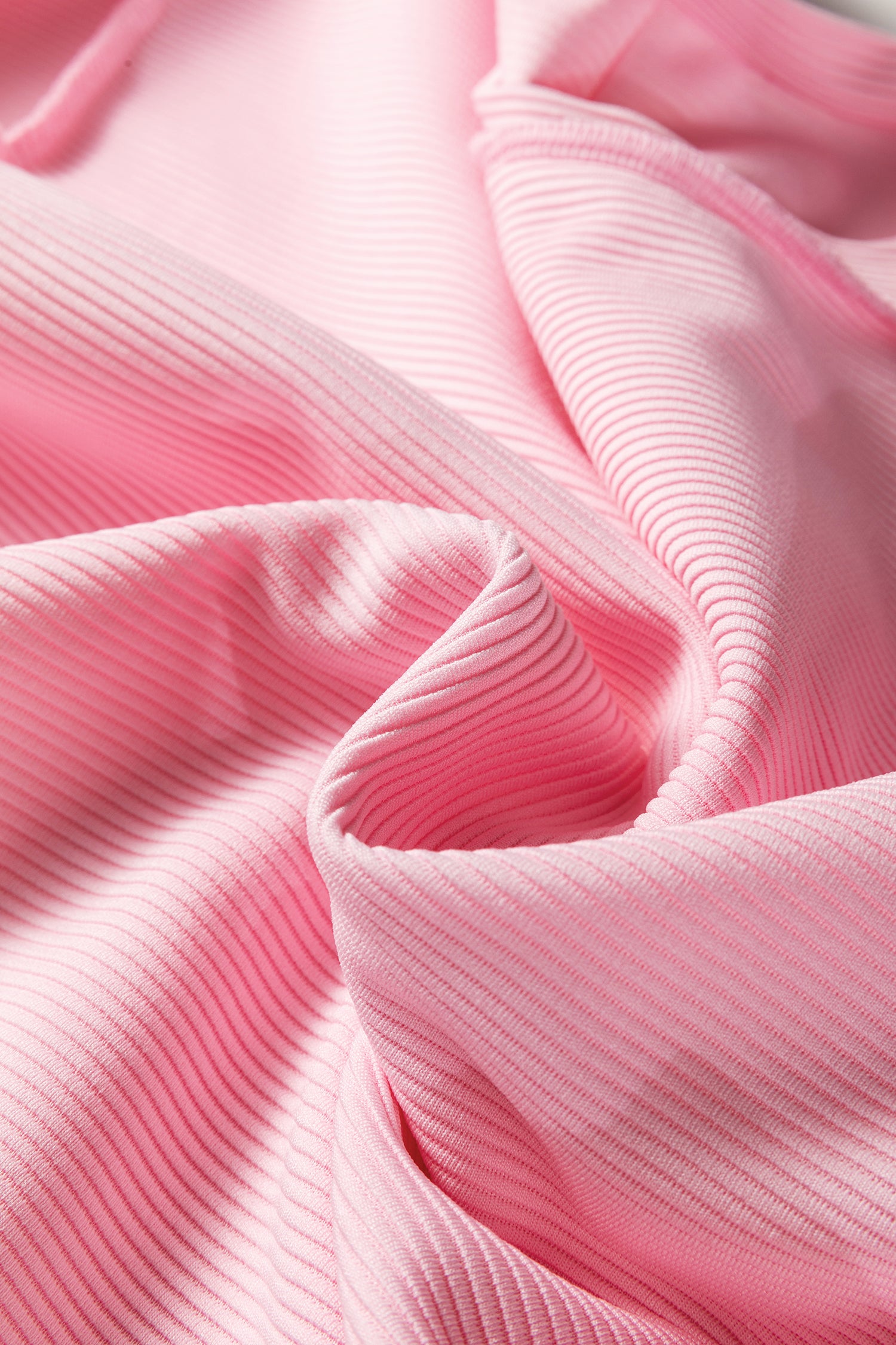 Pink Horizontal Ribbed Exposed Seam Detail Long Sleeve Top-Tops/Long Sleeve Tops-[Adult]-[Female]-2022 Online Blue Zone Planet