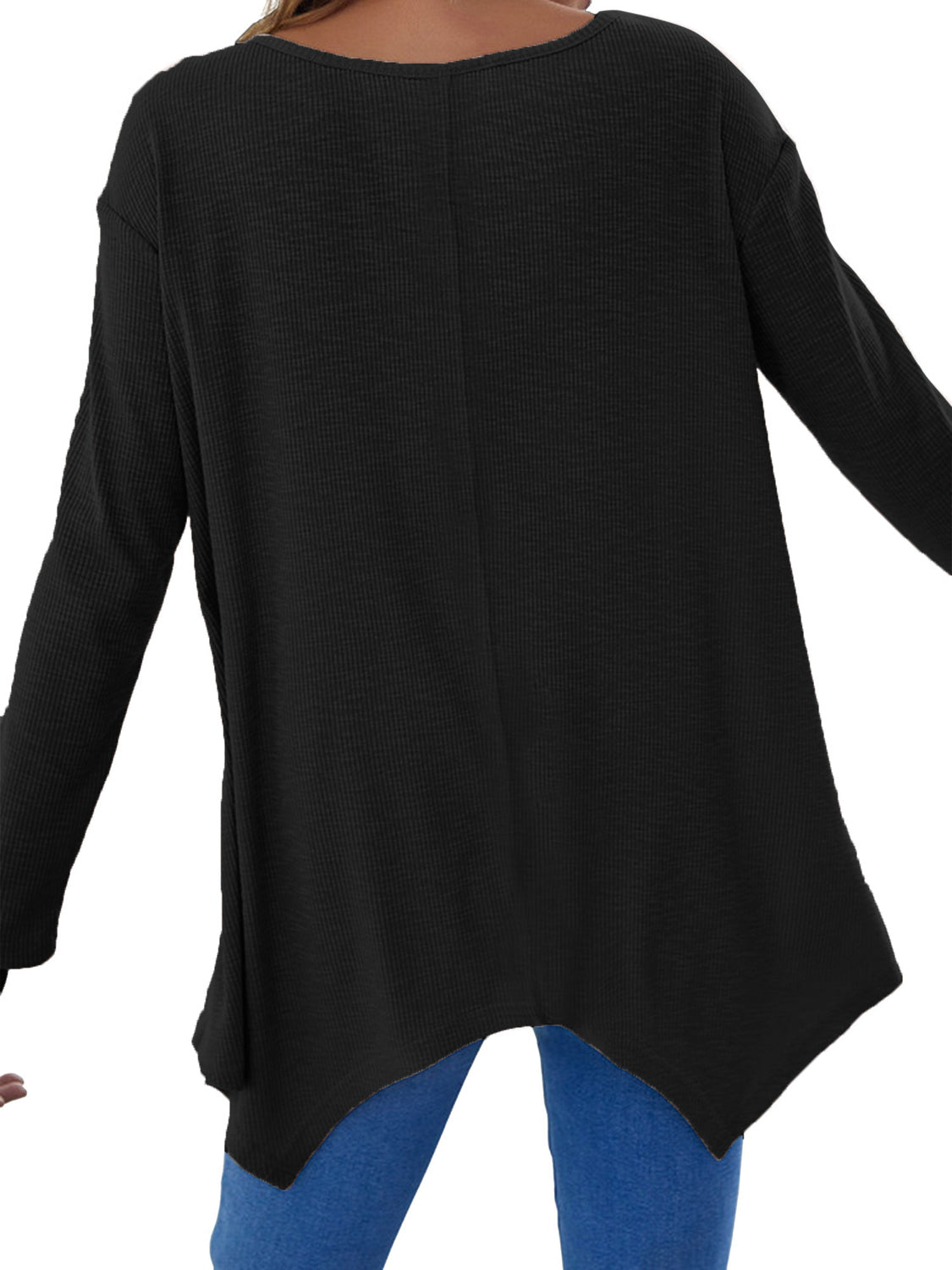 Full Size V-Neck Long Sleeve T-Shirt-TOPS / DRESSES-[Adult]-[Female]-2022 Online Blue Zone Planet